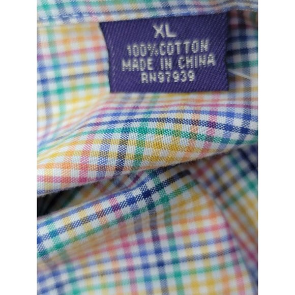 Alan Flusser Button Down Shirt‎ Long Sleeve Multicolor Men's Size XL - Picture 4 of 6